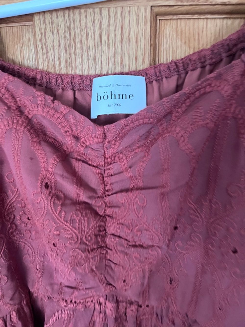 Bohme Eyelet long Dress in Dusty Rose - - Picture 2 of 4